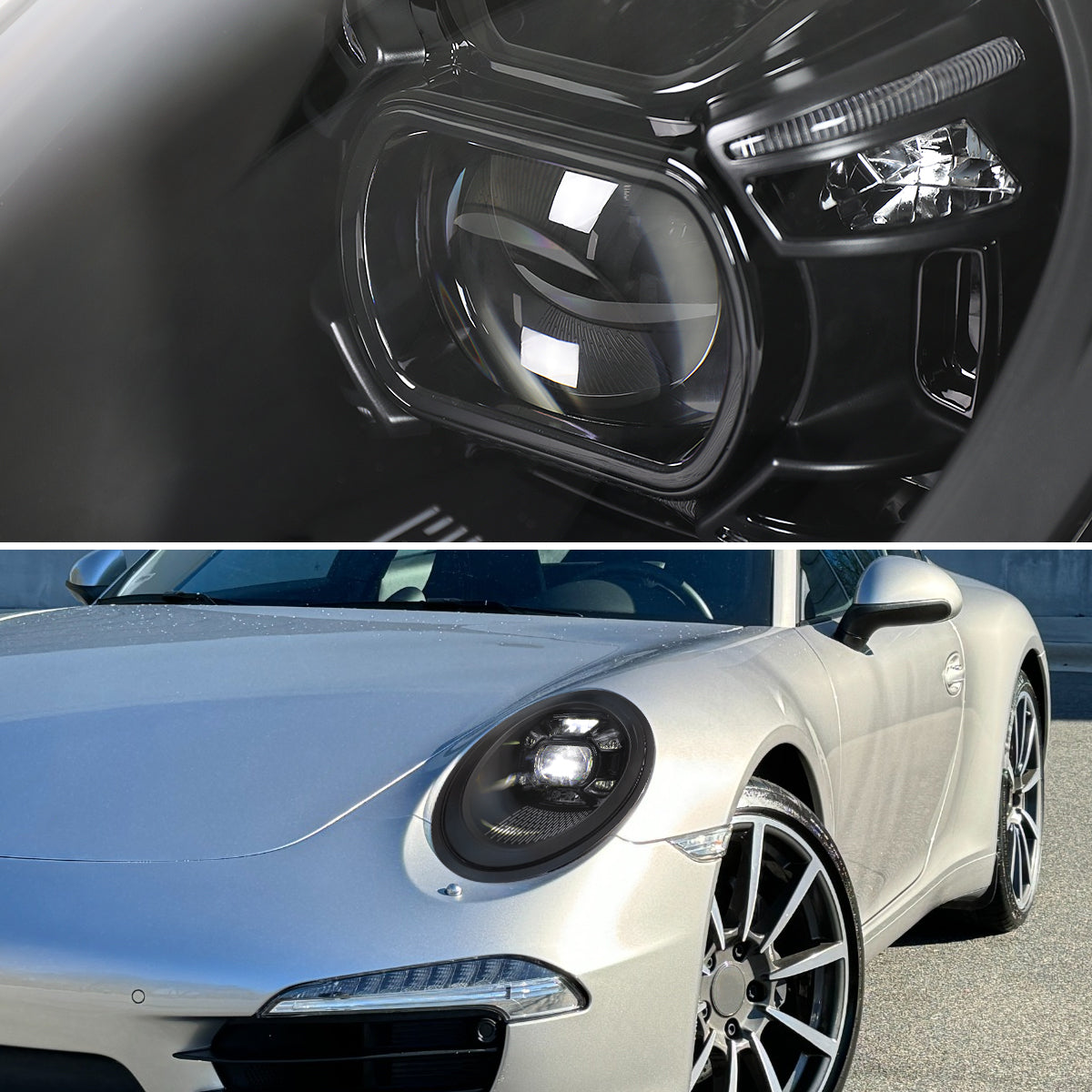 Spec-D 2016 Porsche black custom headlights