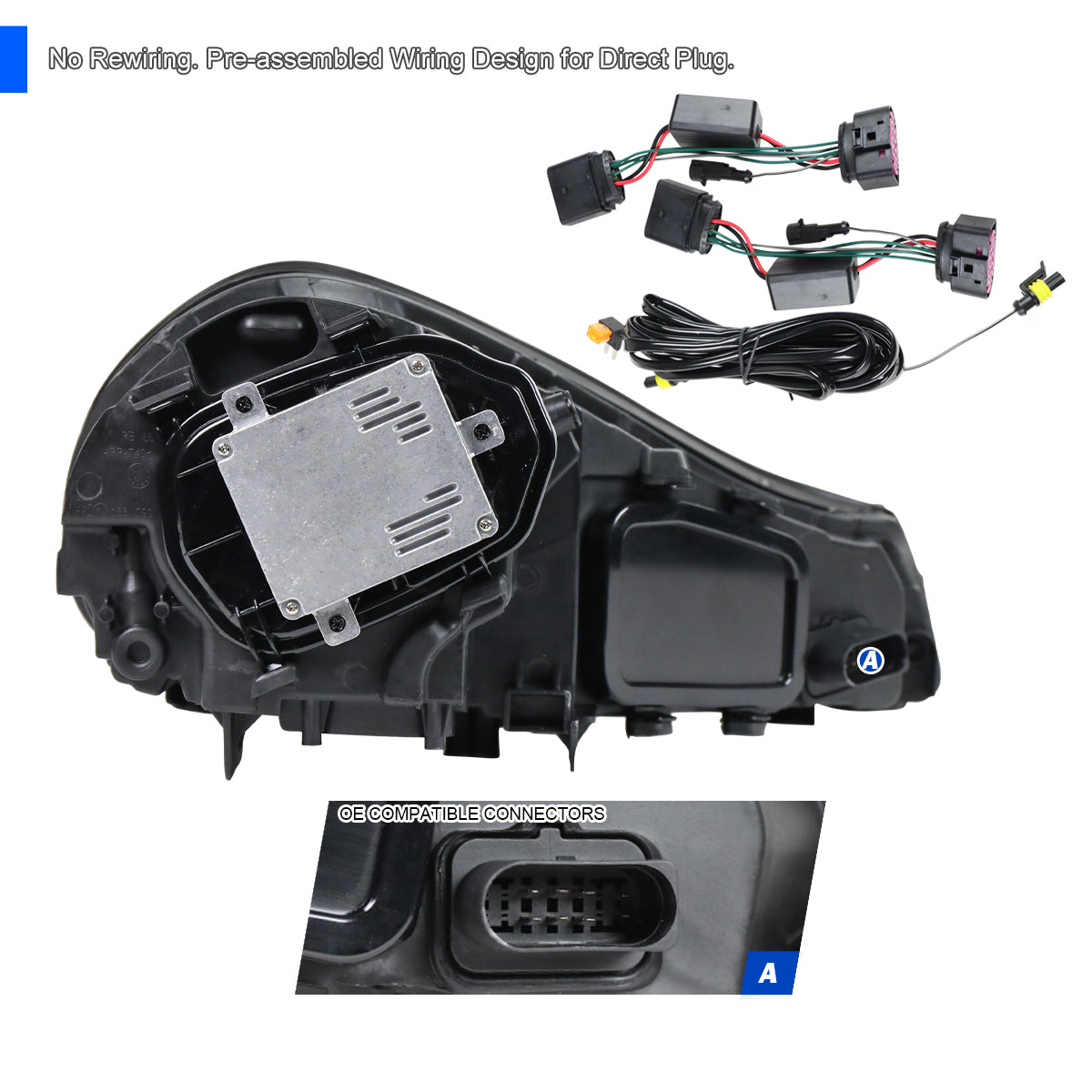 Spec-D 2008-2010 Porsche Cayenne 957 LED Projector Black Headlights