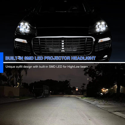 Spec-D 2008-2010 Porsche Cayenne 957 LED Projector Black Headlights