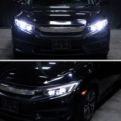 16-21 Civic Spec-D Black Housing Projector Headlights DRL