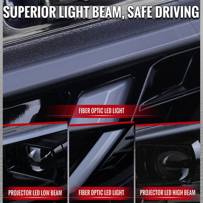 2017-2020 Civic Spec-D Black Housing Projector Headlights DRL Bar