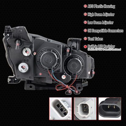 Replacement Projector Headlight Set For 2016-2021 Honda Civic Black