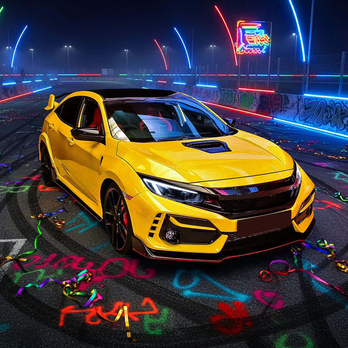 Restore Modern Style 2016-2019 Civic With Black Spec-D Projectors