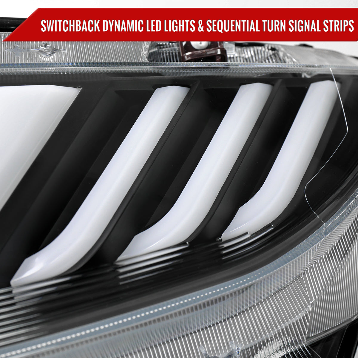 Spec-D 2016-2021 Honda Civic LED w/ LED Switchback Sequential Turn Signal Black Headlights