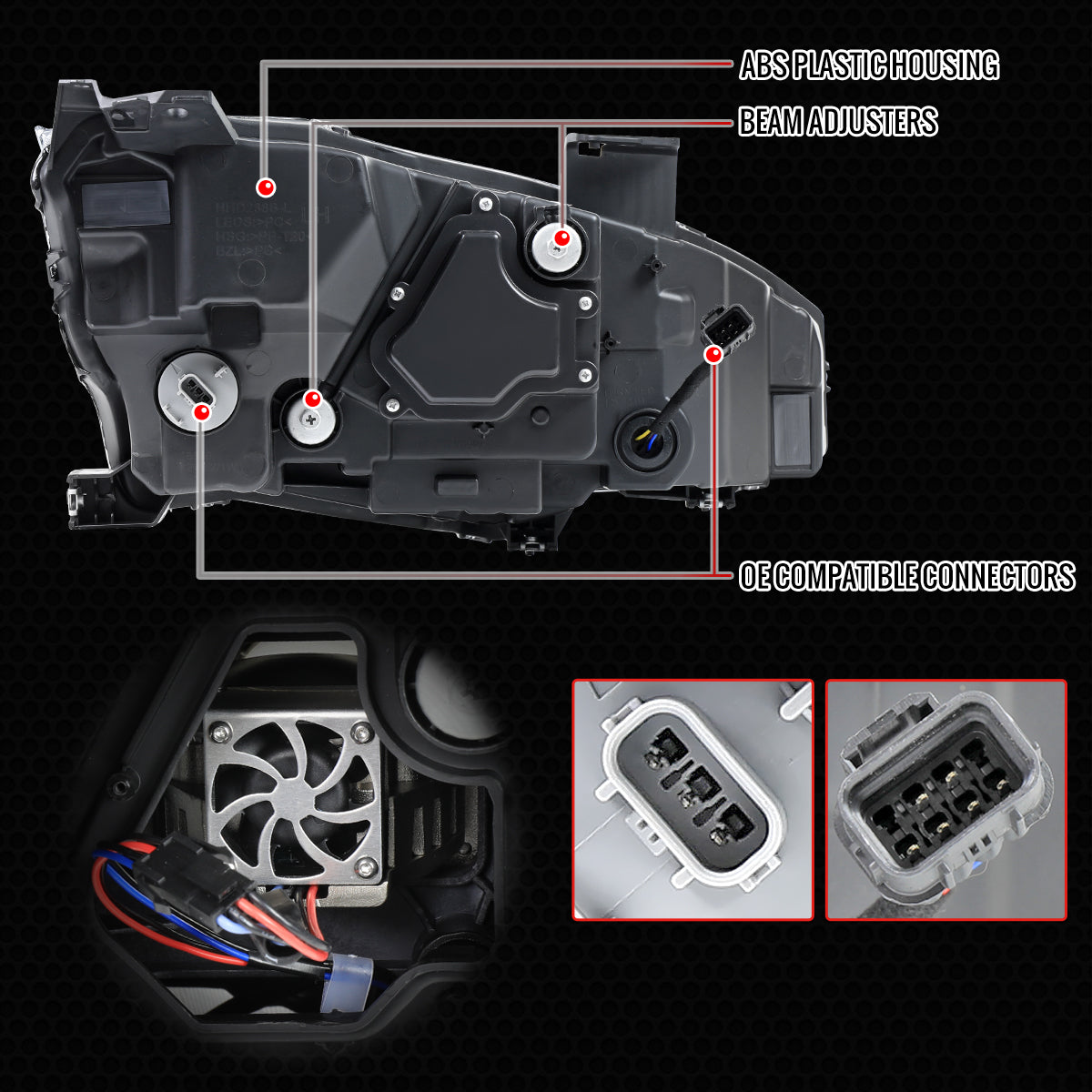 Spec-D 2016-2021 Honda Civic LED w/ LED Switchback Sequential Turn Signal Black w/ Smoked Lens Headlights
