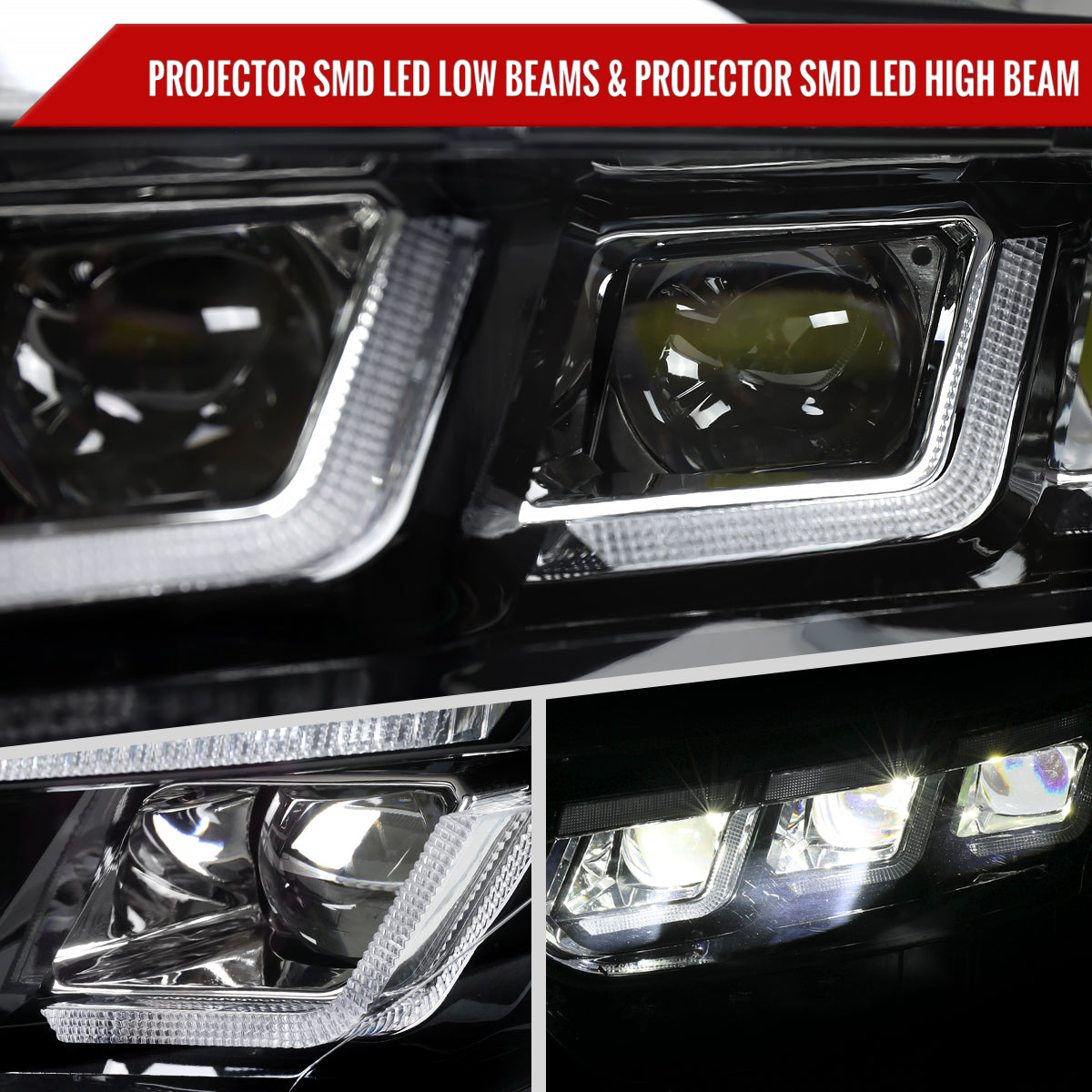 2015 Mustang Start-Up Animation Pro Spec-D black headlights