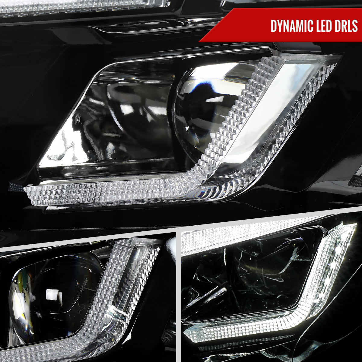 Spec-D 2015-2017 Mustang Start-Up Animation Pro black LED headlights