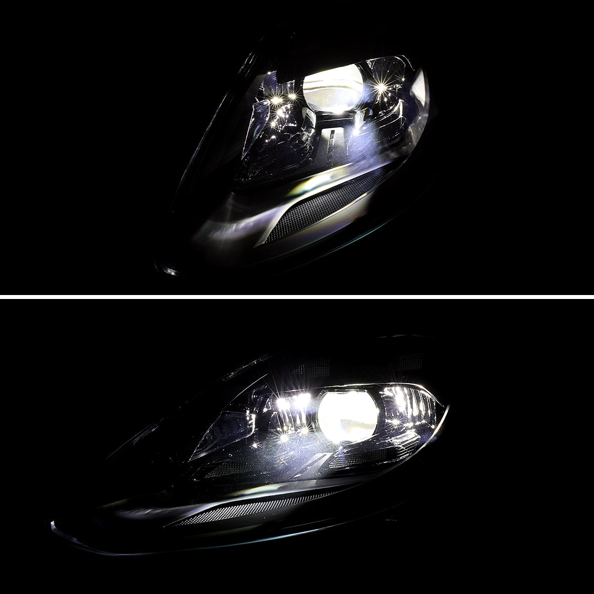 2018 Porsche Panamera Matrix Spec-D black aftermarket headlights