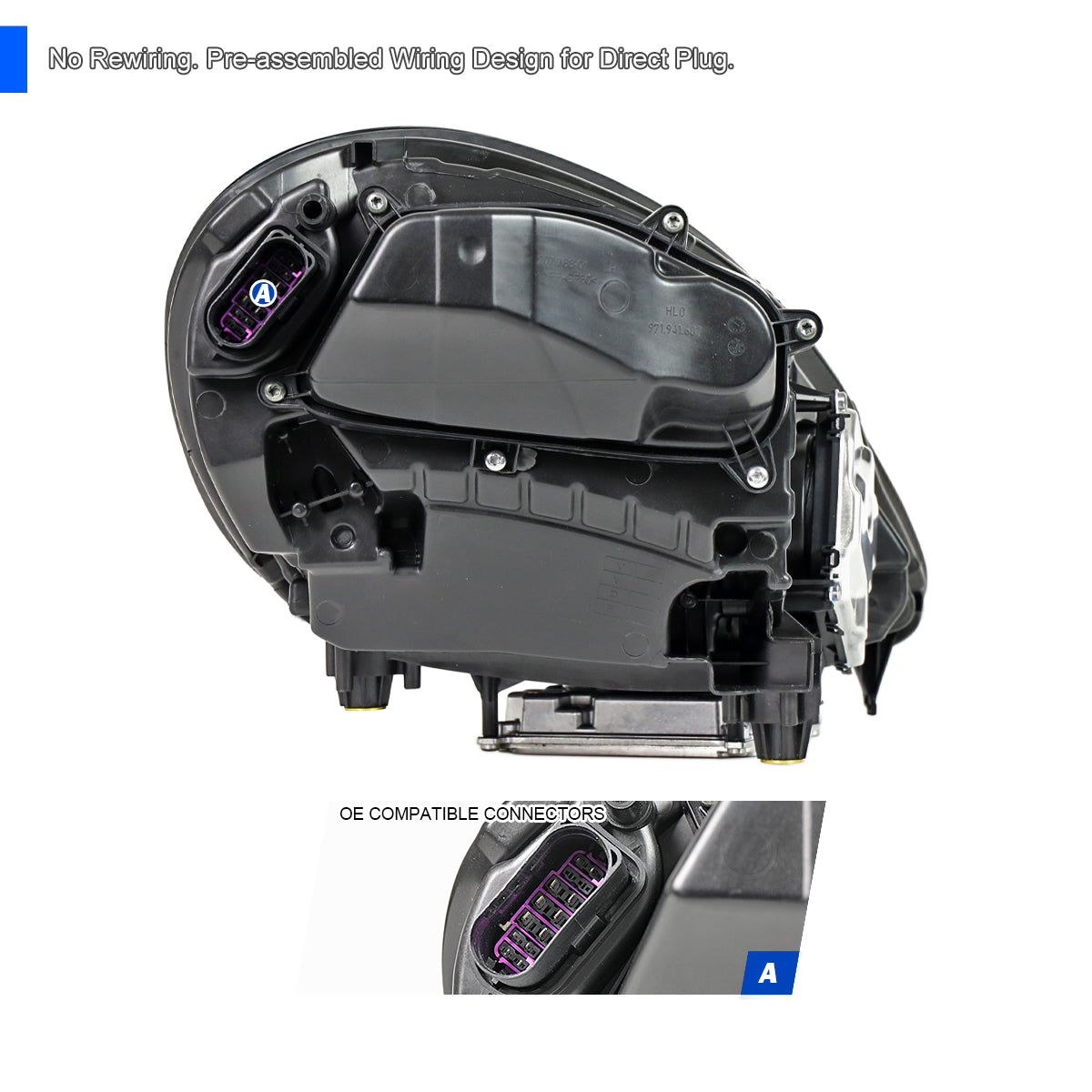 Spec-D 2019 Porsche Panamera Matrix black headlights