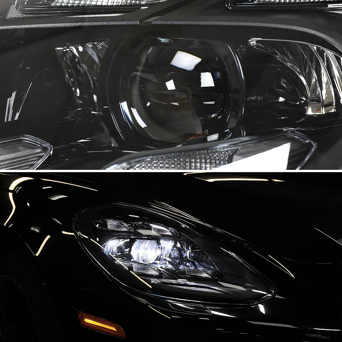 Spec-D 2021 Porsche Panamera Matrix black custom headlights