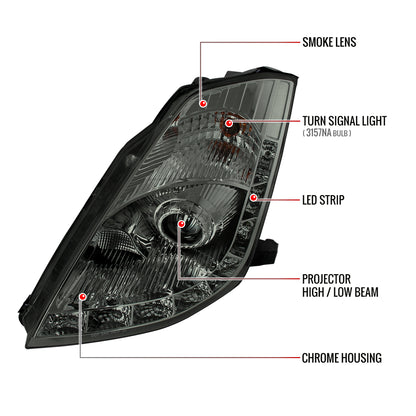 Spec-D 350Z 08 chrome headlights