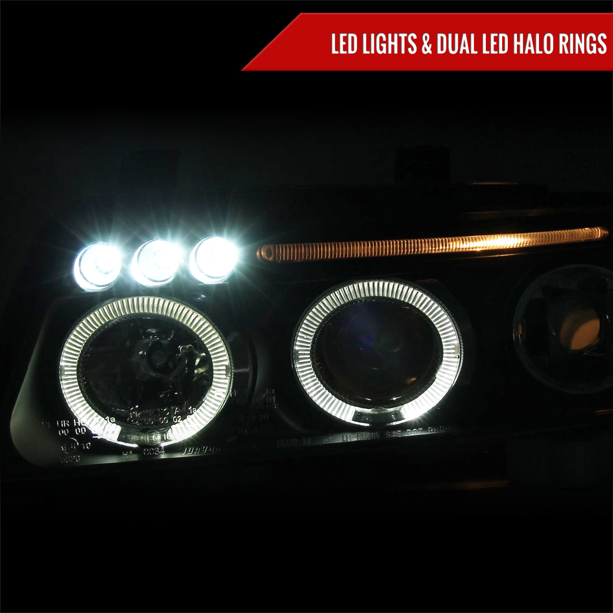 1999-2001 Audi A4 S4 Dual Spec-D black aftermarket headlights