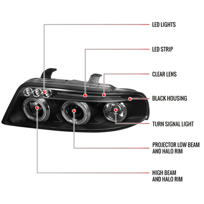 Spec-D Audi A4 S4 Dual 99-01 black headlights