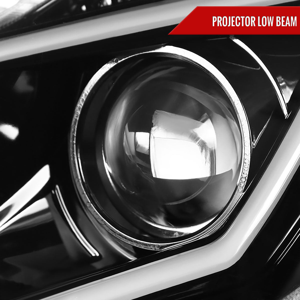 Spec-D 2001-2007 Mercedes Benz W203 C Class 4DR LED Bar Projector J Black Headlights