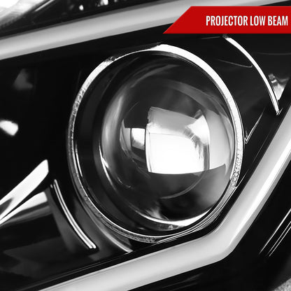 Spec-D 2003 Benz W203 C-Class black LED bar headlights