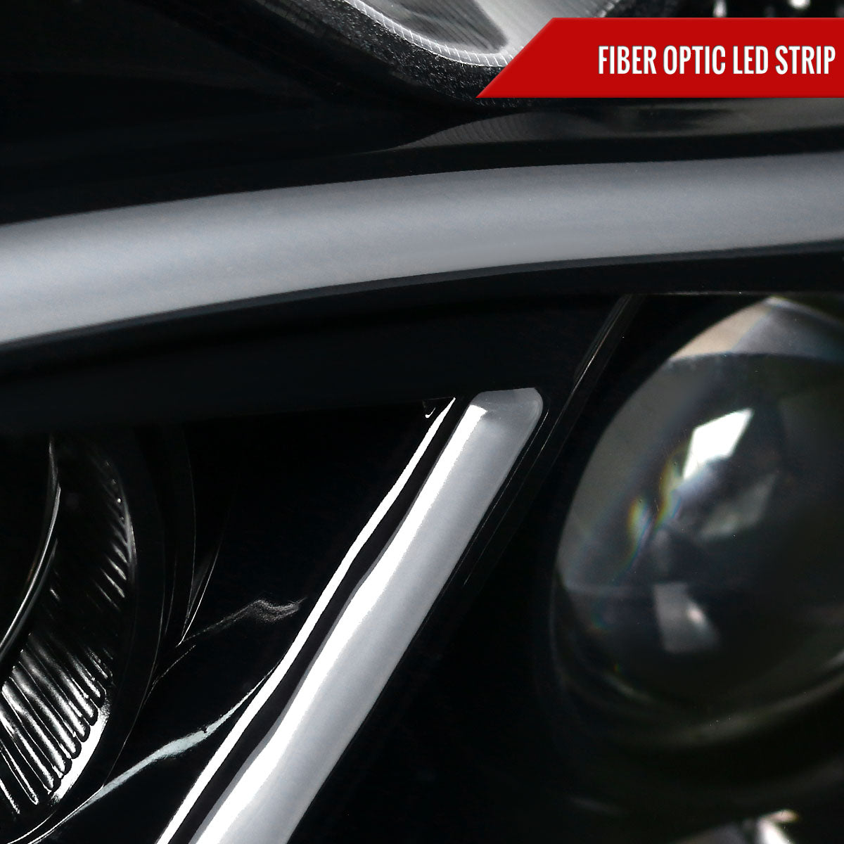 Spec-D 2001-2007 Mercedes Benz W203 C Class 4DR LED Bar Projector J Black Headlights