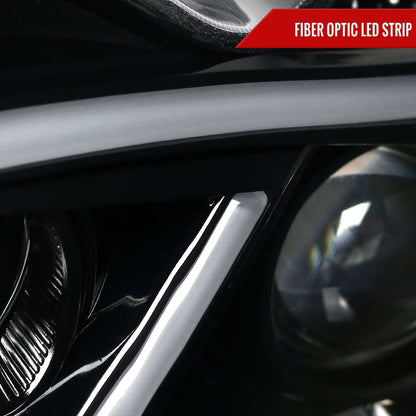 Spec-D 2001-2007 Mercedes Benz W203 C Class 4DR LED Bar Projector J Black Headlights