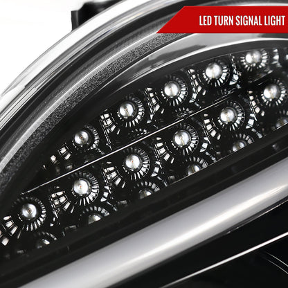 Spec-D 2001-2007 Mercedes Benz W203 C Class 4DR LED Bar Projector J Black Headlights