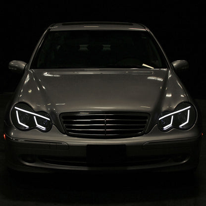 04 Benz W203 C-Class Spec-D black Projector lighting upgrade