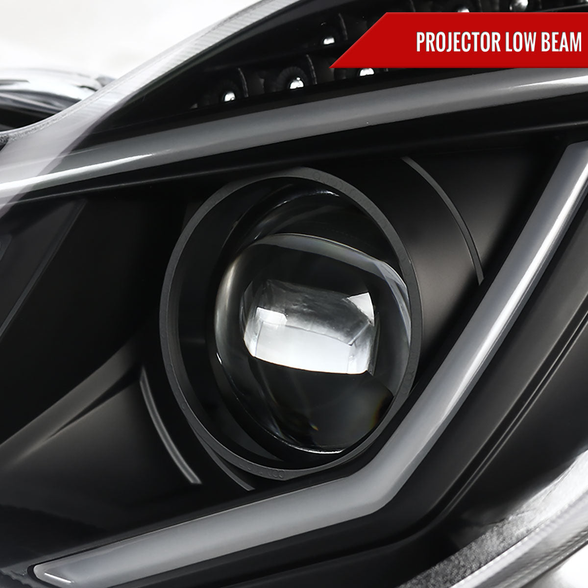 Spec-D 2001-2007 Mercedes Benz W203 C Class 4DR Projector w/ LED Light Bar & LED Turn Signal Lights Black Headlights