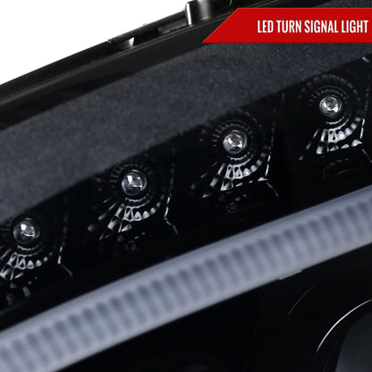 Spec-D 08 Benz W204 C-Class black LED bar headlights