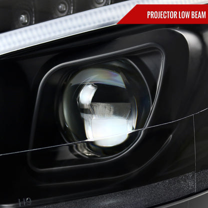 Spec-D 2008-2011 Mercedes Benz W204 C Class Projector w/ LED Light Bar & LED Turn Signal Lights Black Headlights