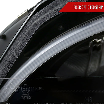 Spec-D 2008-2011 Mercedes Benz W204 C Class Projector w/ LED Light Bar & LED Turn Signal Lights Black Headlights