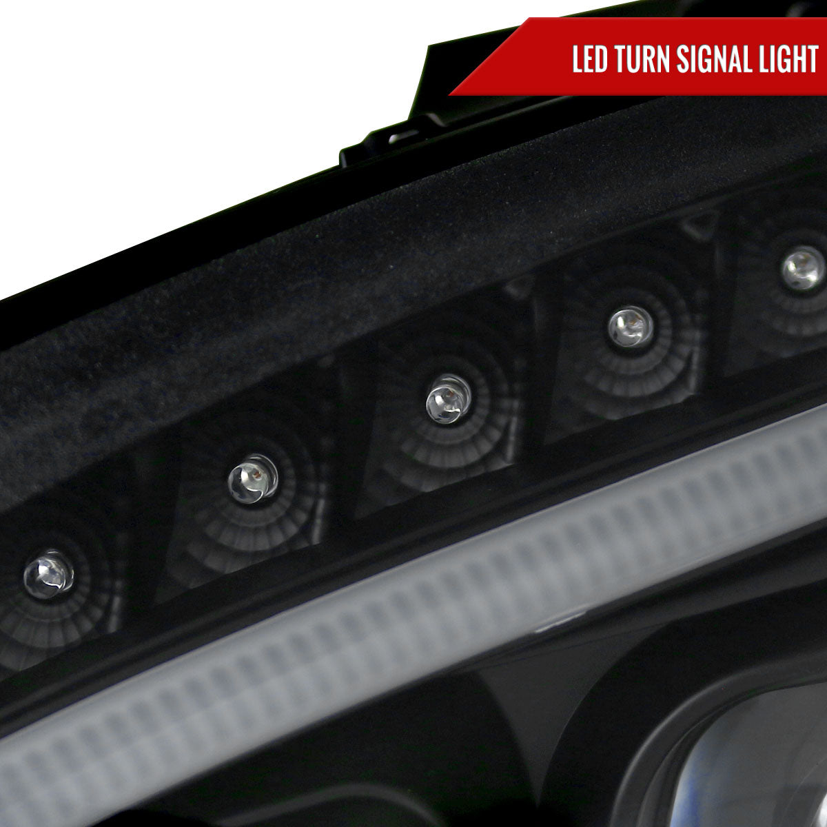 Spec-D 08 Benz W204 C-Class black LED bar Projector headlights