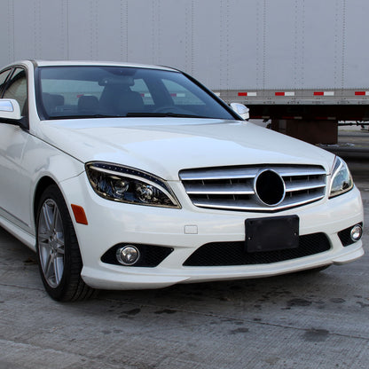 Spec-D 2008-2011 Mercedes Benz W204 C Class Projector w/ LED Light Bar & LED Turn Signal Lights Black Headlights