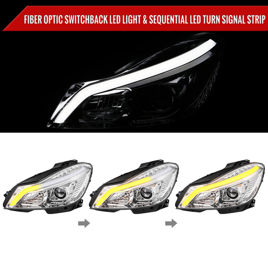 2013 Mercedes W204 C-Class Spec-D chrome aftermarket headlights