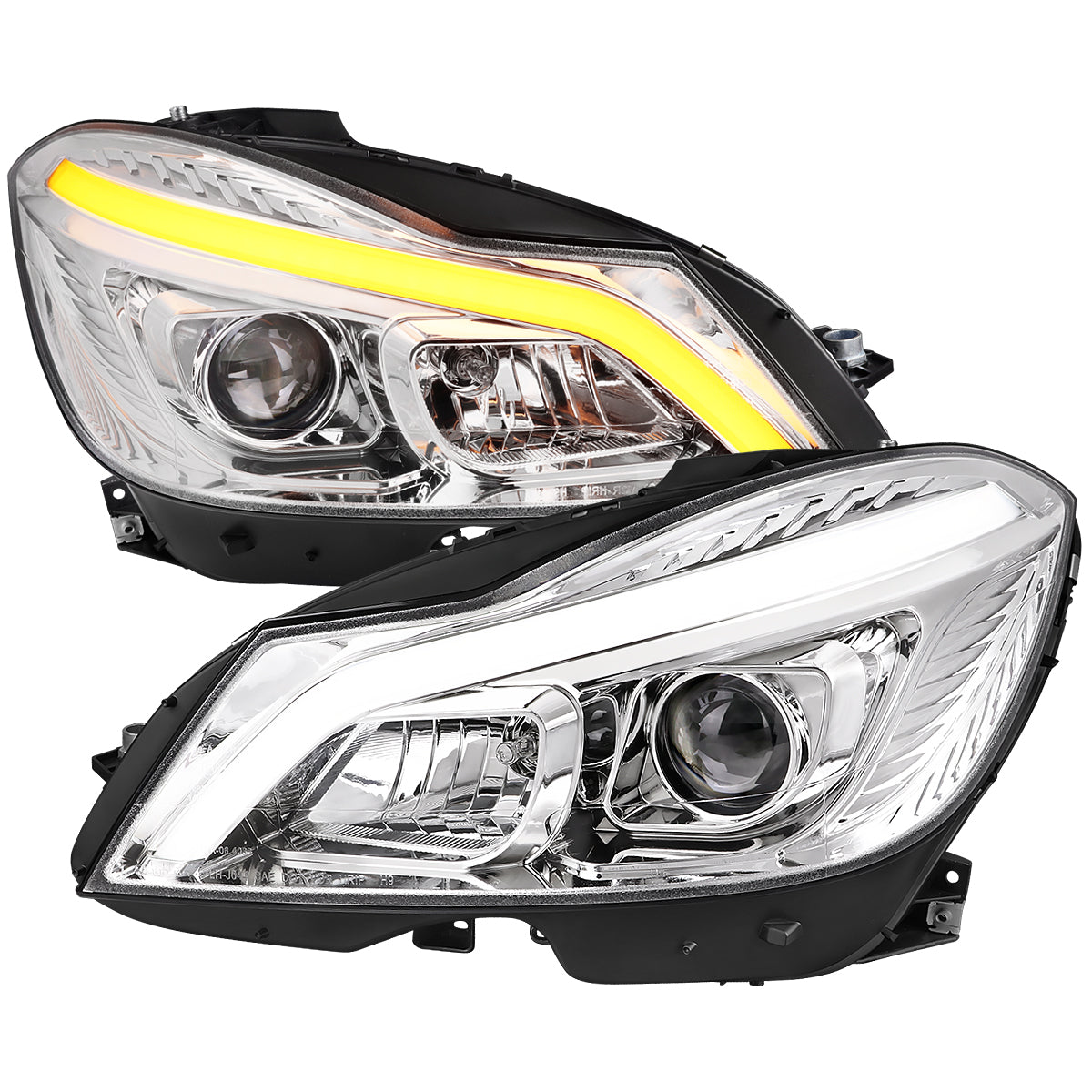 Spec-D 2012 Mercedes W204 C-Class chrome headlights upgrade