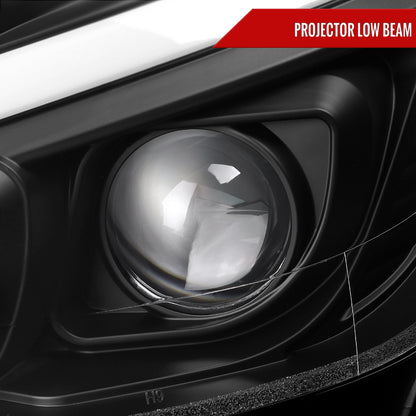 Spec-D 2012-2014 Mercedes-Benz W204 C-Class Switchback Sequential LED Bar Projector Black Headlights