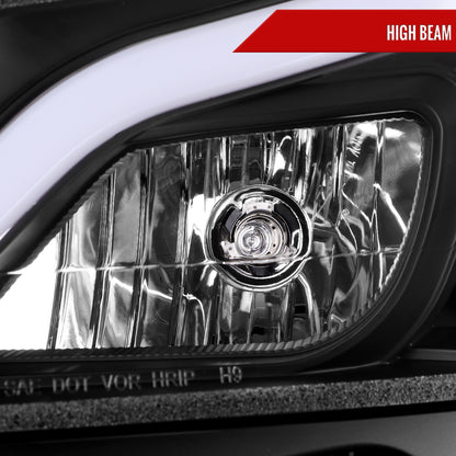 Spec-D 2012-2014 Mercedes-Benz W204 C-Class Switchback Sequential LED Bar Projector Black Headlights