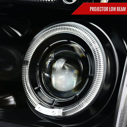 Spec-D 2005-2010 Dodge Charger Dual Halo Projector J Black Headlights