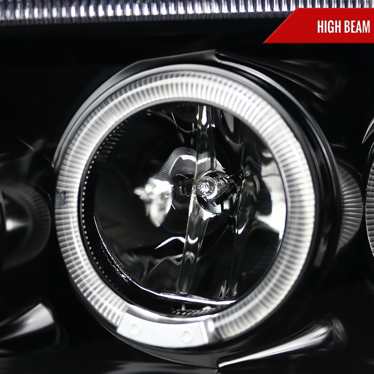 Spec-D 2005-2010 Dodge Charger Dual Halo Projector J Black Headlights