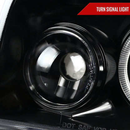 Spec-D 2005-2010 Dodge Charger Dual Halo Projector J Black Headlights