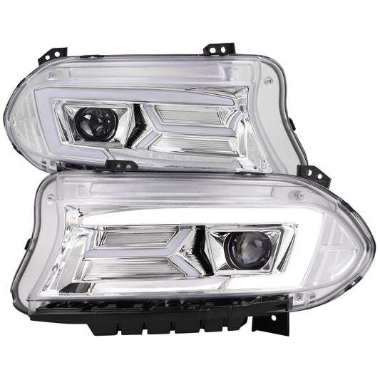 Spec-D 2015 Dodge Charger Strip chrome headlights upgrade
