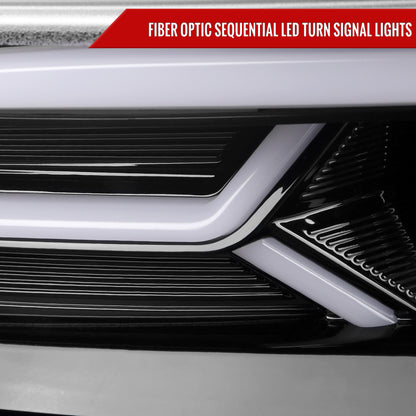 Spec-D 15 Dodge Charger Strip black LED headlights