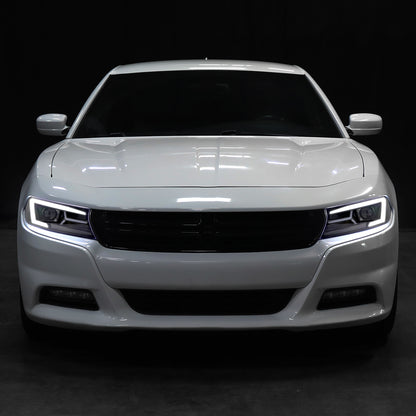 Spec-D 19 Dodge Charger Strip black headlights