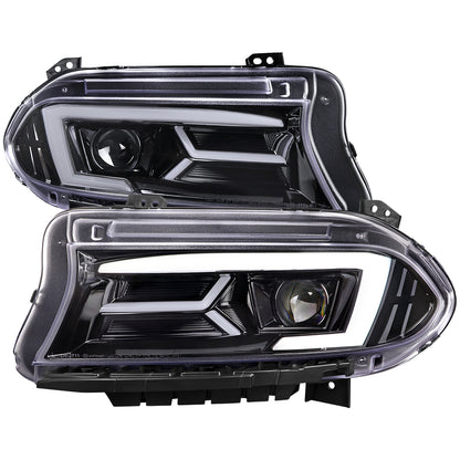 Spec-D 2015 Dodge Charger Strip black headlights upgrade
