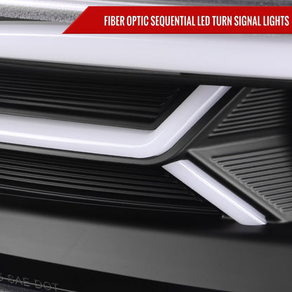 Spec-D 15 Dodge Charger Strip Blk LED headlights