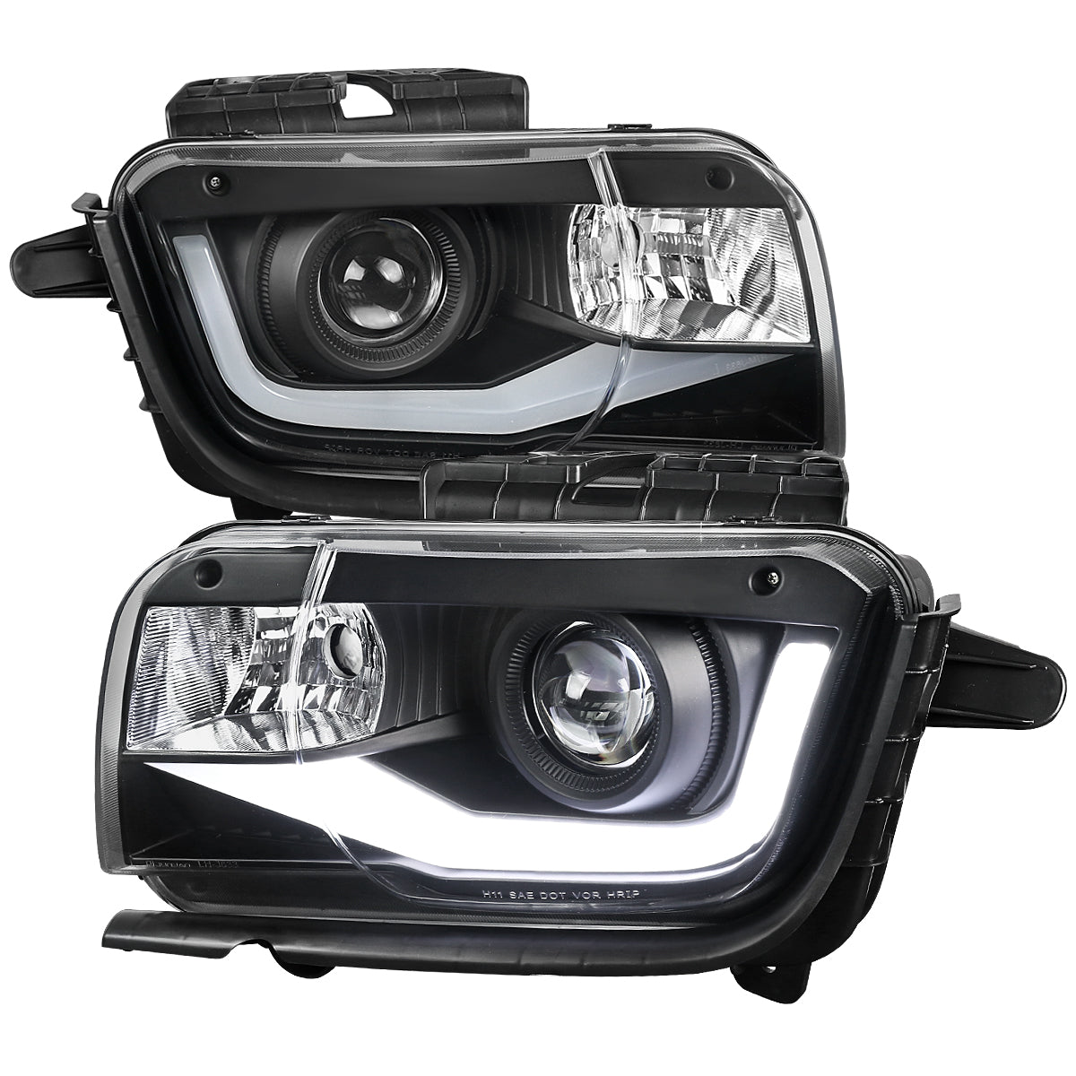 Spec-D 2010-2013 Chevrolet Camaro LED Bar Projector Black Headlights