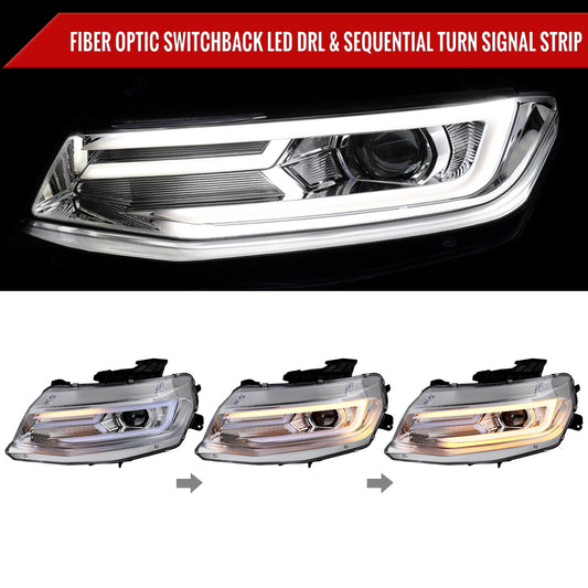 2017 Chevy Camaro Strip Spec-D chrome aftermarket headlights