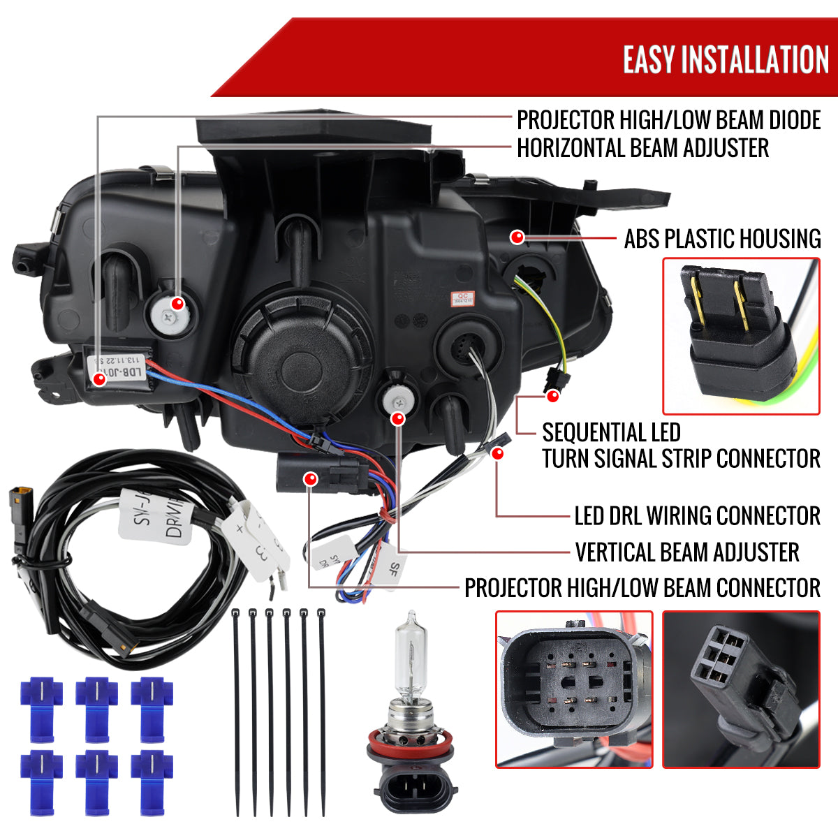 17 Chevy Camaro Strip GL Spec-D black sequential headlights