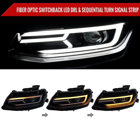 Spec-D 2016 Chevy Camaro Strip Pro chrome headlights upgrade