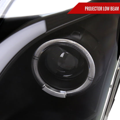 Spec-D 2003-2007 Cadillac CTS Halo Switchback Sequential LED Turn Signal Projector Black Headlights