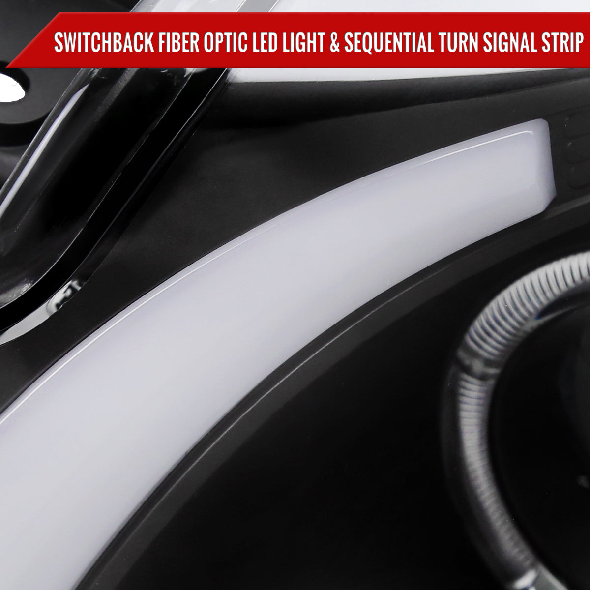 Spec-D 2003-2007 Cadillac CTS Halo Switchback Sequential LED Turn Signal Projector Black Headlights