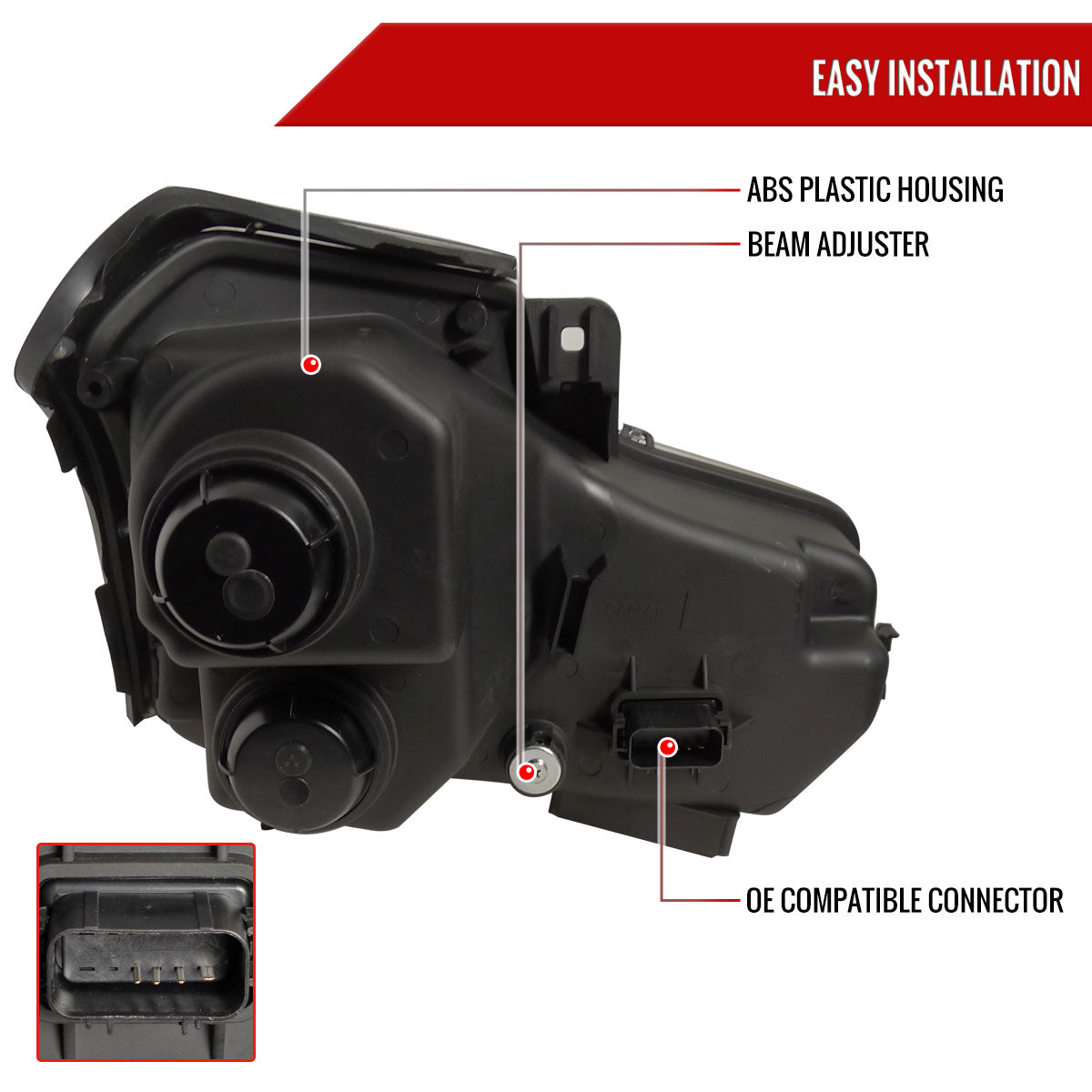 Spec-D Cadillac CTS Black smoked projector 05 smoked headlights