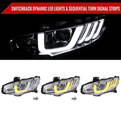 2017 Honda Civic Spec-D chrome aftermarket headlights