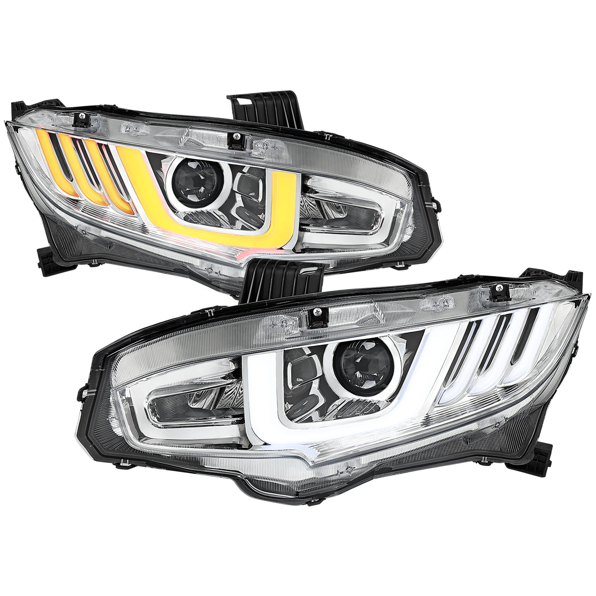 Spec-D 2016 Honda Civic chrome headlights upgrade